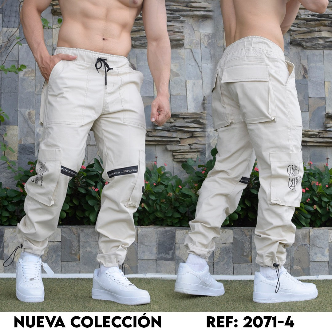 PANTALON CARGO DE HOMBRE BEIGE 2071-4