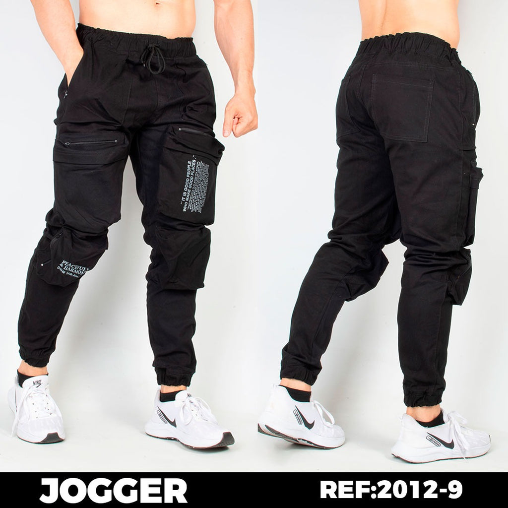 PANTALON CARGO DE HOMBRE NEGRO 2012-9