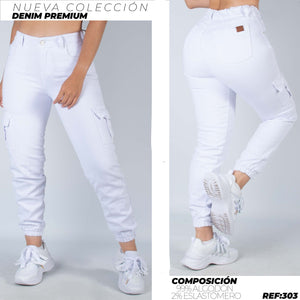 136-1 PN DAMA JOGGER CARGO BLANCO