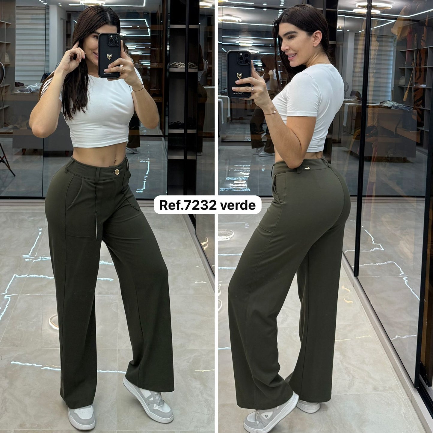 7232 VERDE PN DAMA JEANS BOTA RECTA STRECTH PREMIUM