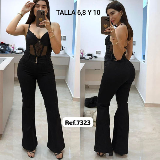 7223 PN DAMA JEANS BOTA CAMPANA PREMIUM