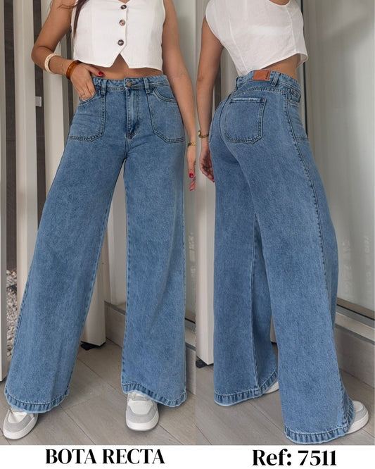 7511 PD JEANS WIDE LEG BOTA RECTA