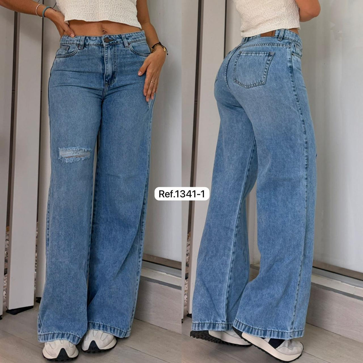 Ref. 1341-1  AZUL CLARO PN DAMA JEANS BOTA RECTA PREMIUM